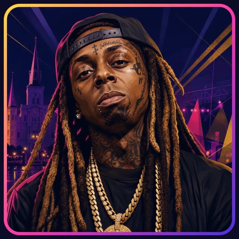 Illustrated portrait of Lil Wayne