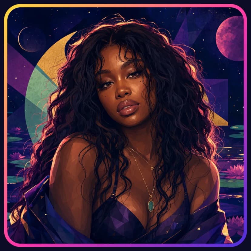 Illustrated portrait of SZA