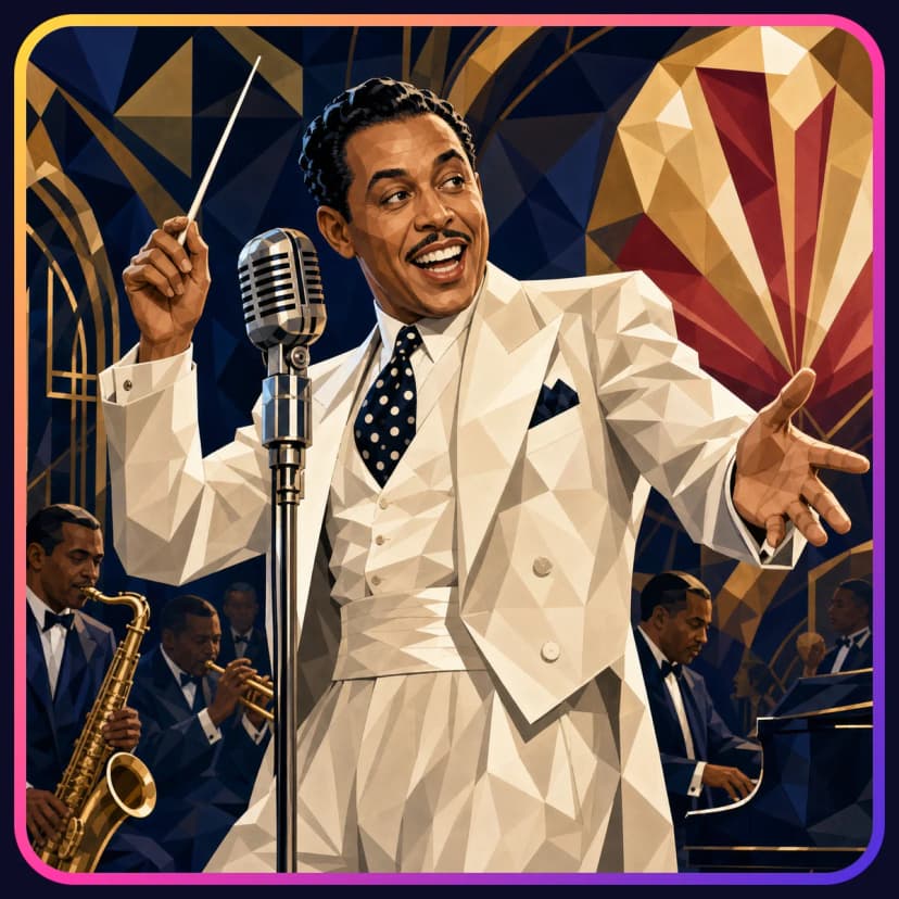 Illustrated portrait of Cab Calloway