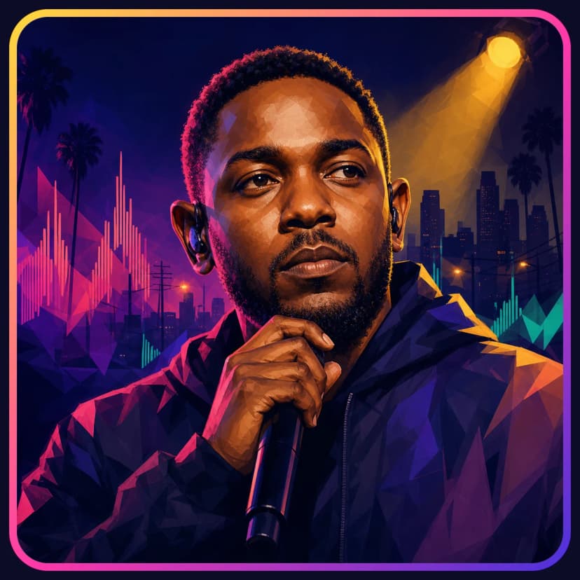 Illustrated portrait of Kendrick Lamar