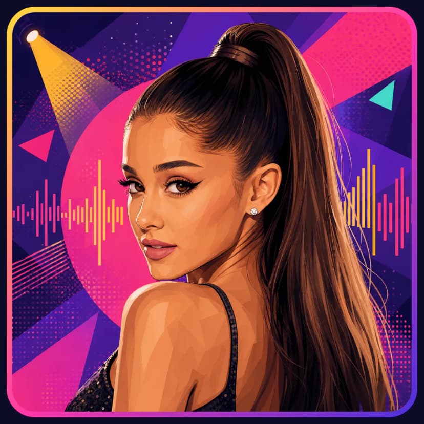 Illustrated portrait of Ariana Grande