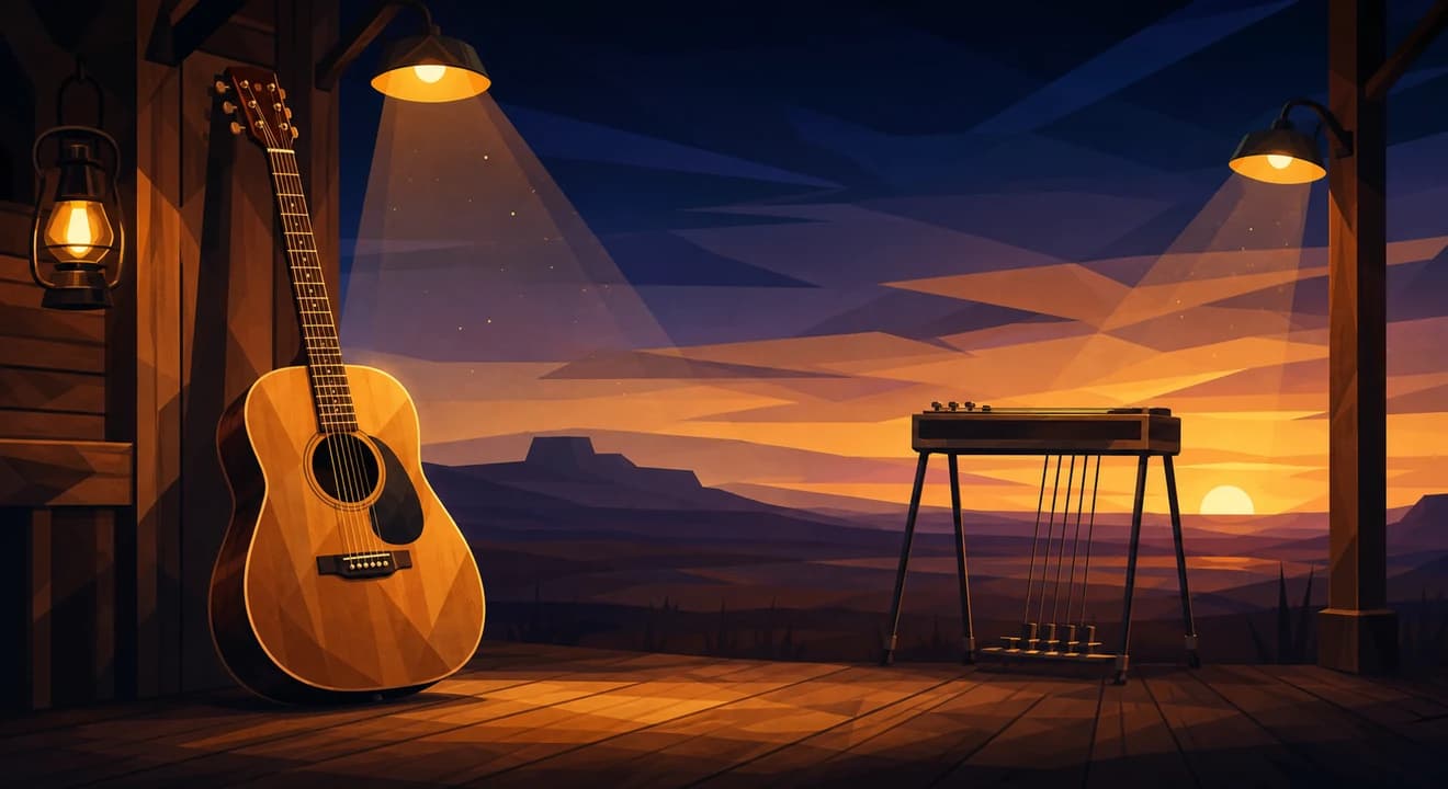 Illustration of country music for SongTrivia
