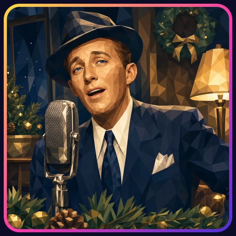 Illustrated portrait of Bing Crosby