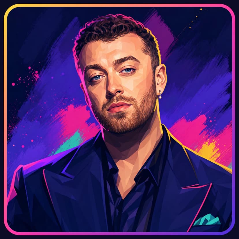 Illustrated portrait of Sam Smith