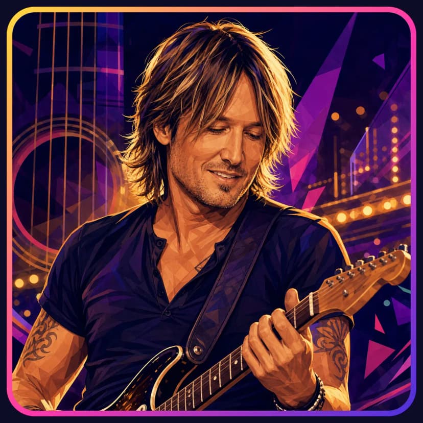 Illustrated portrait of Keith Urban
