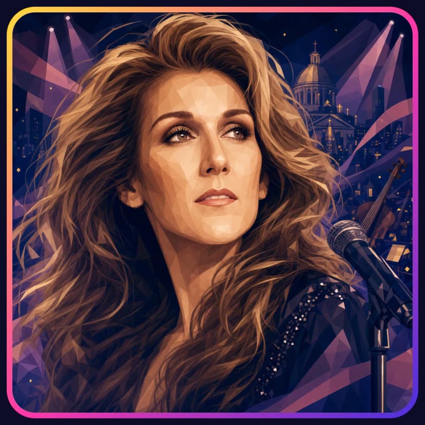 Illustrated portrait of Celine Dion