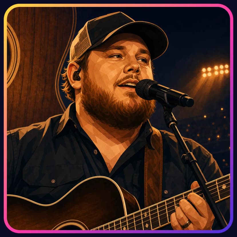 Illustrated portrait of Luke Combs