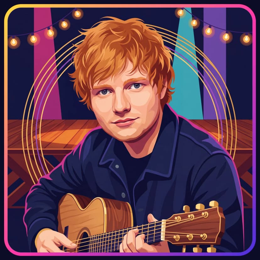 Illustrated portrait of Ed Sheeran