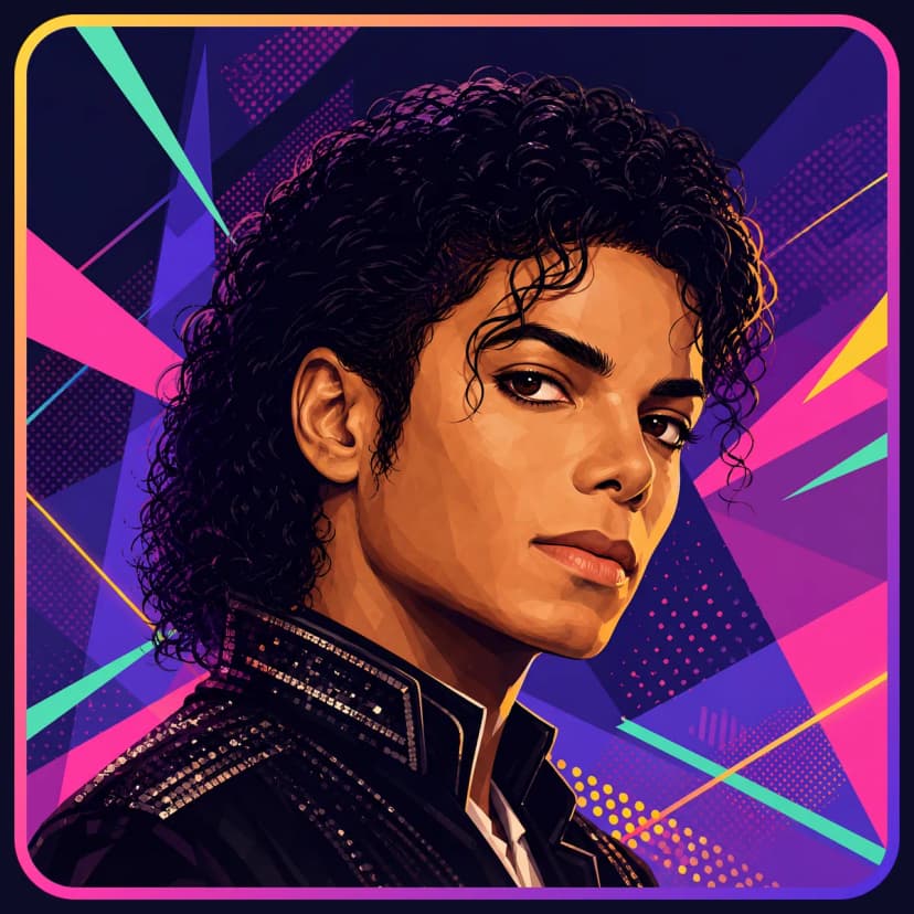 Illustrated portrait of Michael Jackson
