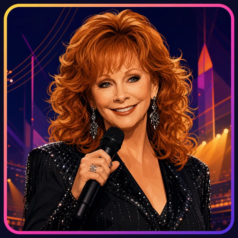 Illustrated portrait of Reba McEntire