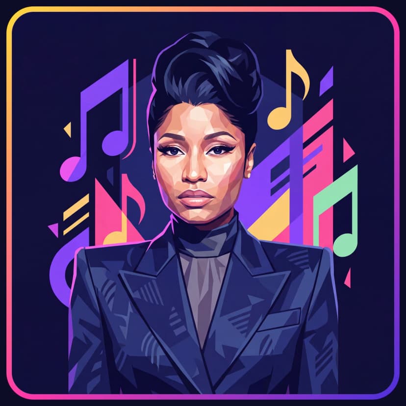 Illustrated portrait of Nicki Minaj