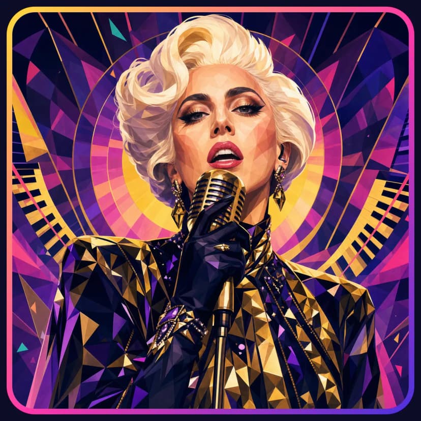 Illustrated portrait of Lady Gaga