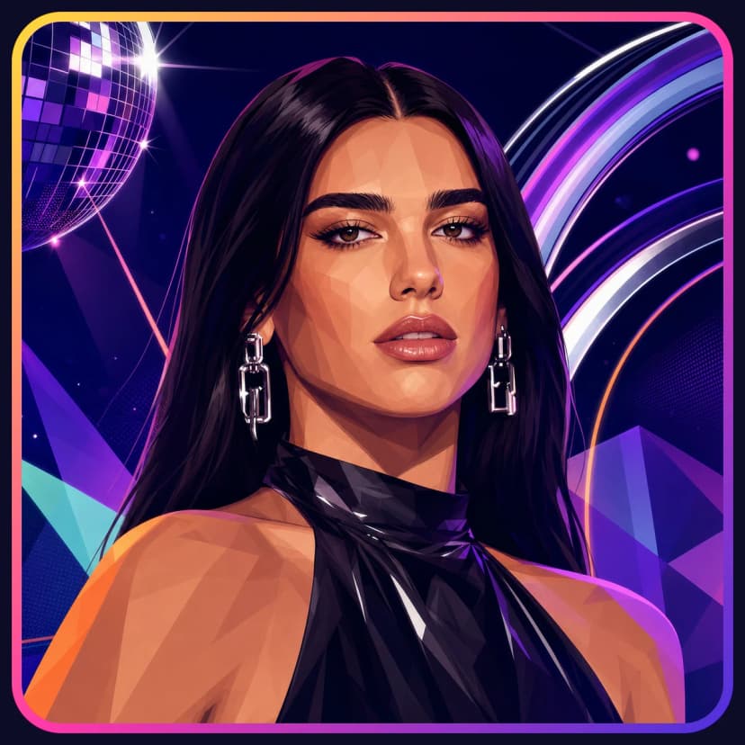 Illustrated portrait of Dua Lipa