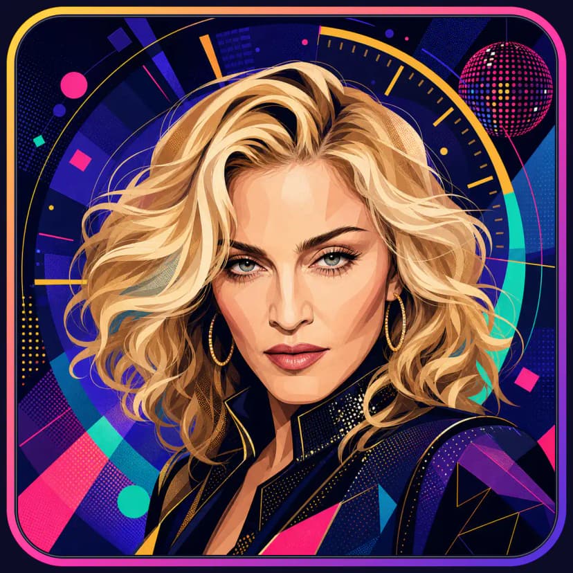 Illustrated portrait of Madonna