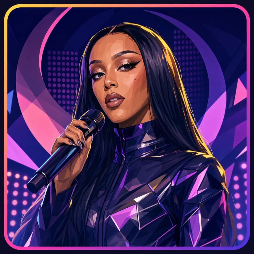 Illustrated portrait of Doja Cat