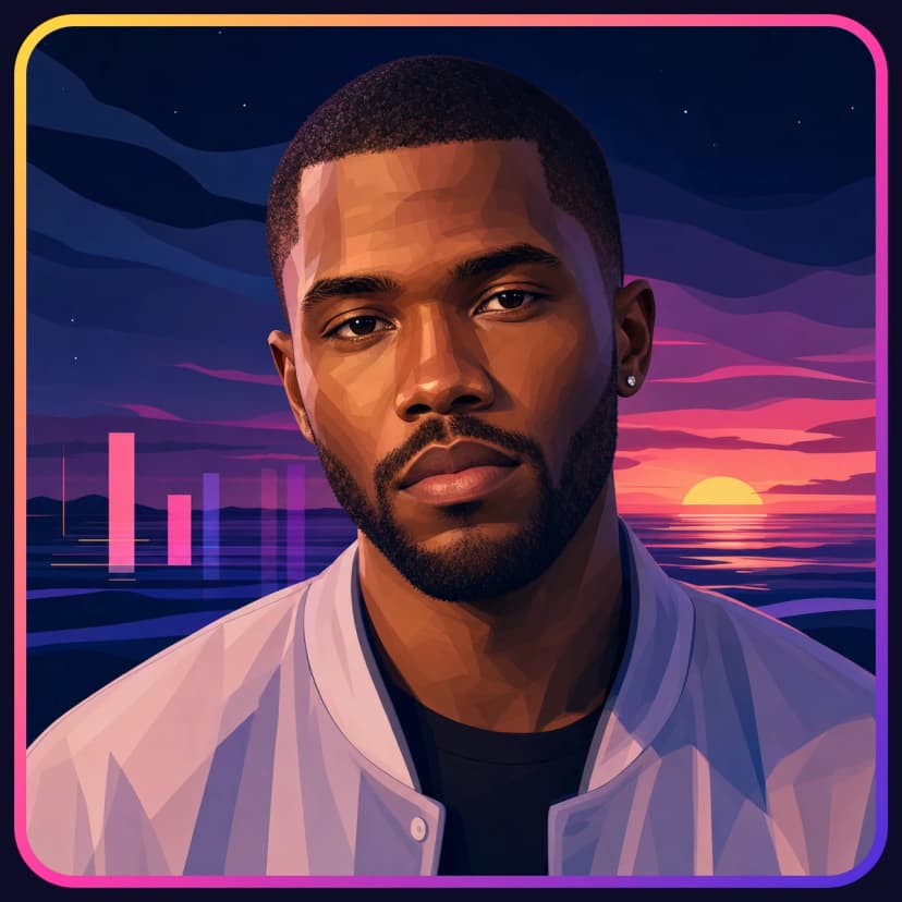 Illustrated portrait of Frank Ocean