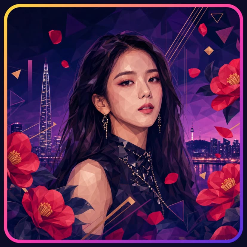 Illustrated portrait of Jisoo