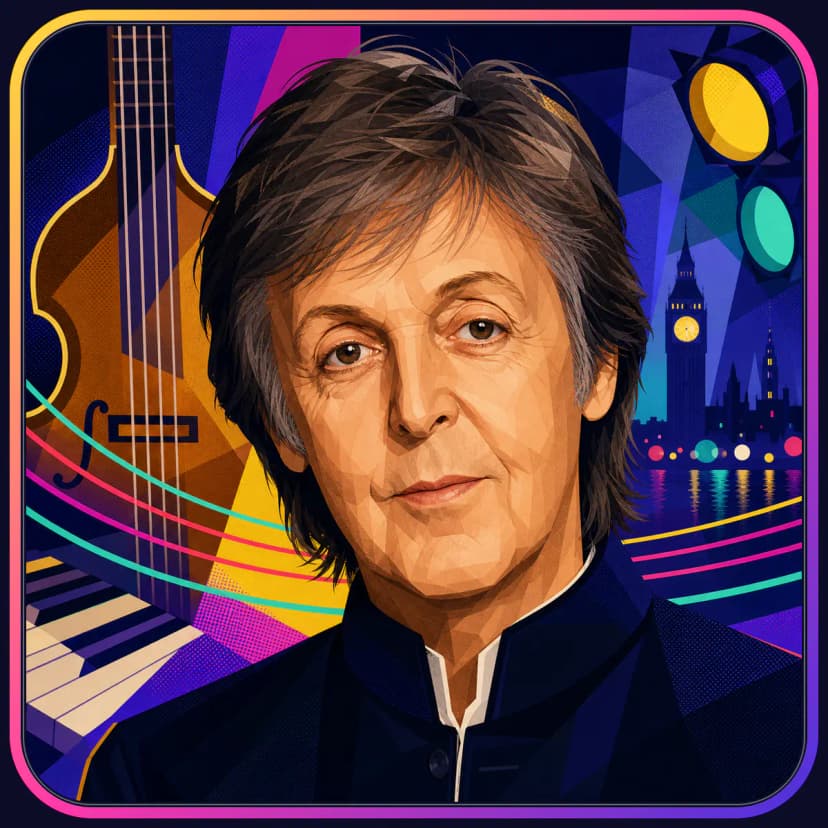 Illustrated portrait of Paul McCartney