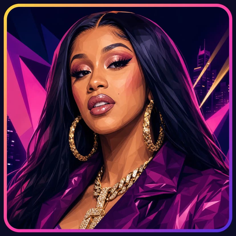 Illustrated portrait of Cardi B