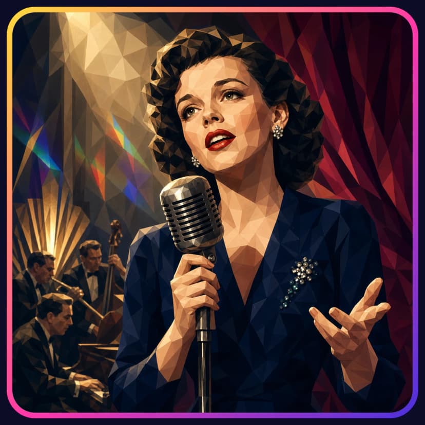 Illustrated portrait of Judy Garland