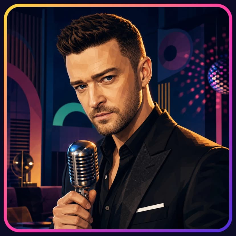 Illustrated portrait of Justin Timberlake