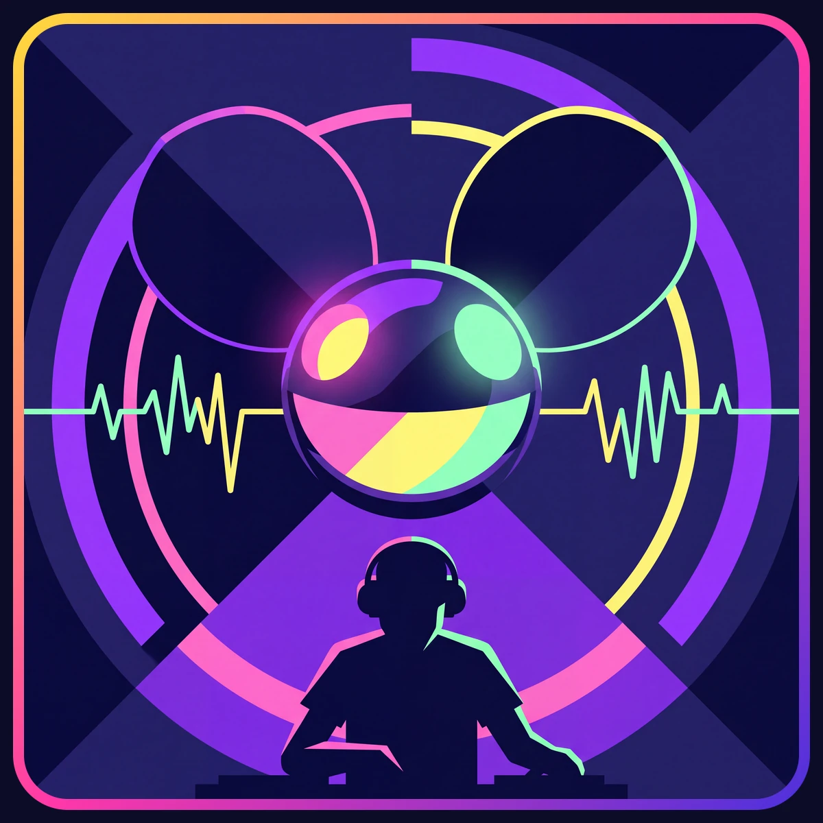 Illustrated portrait of deadmau5