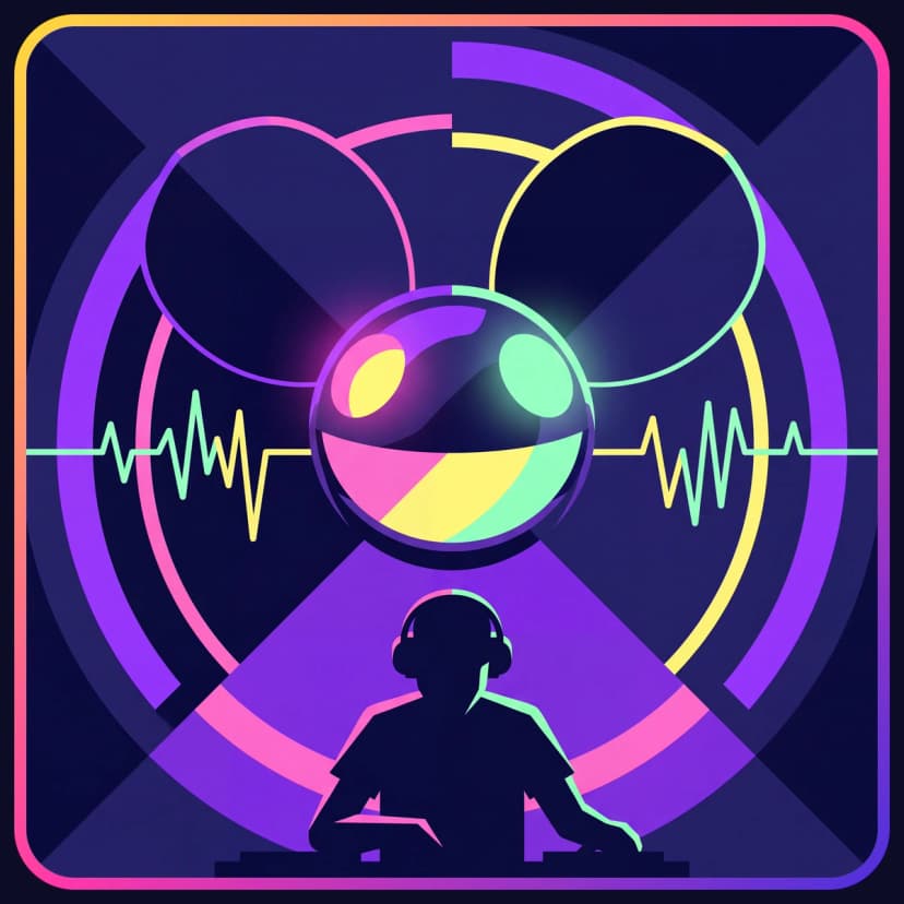 Illustrated portrait of deadmau5