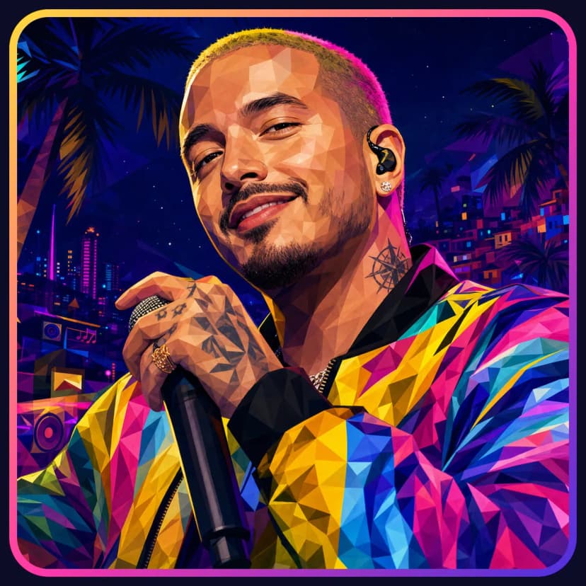 Illustrated portrait of J Balvin
