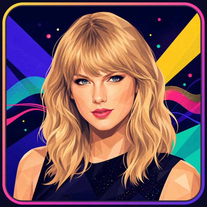 Illustrated portrait of Taylor Swift