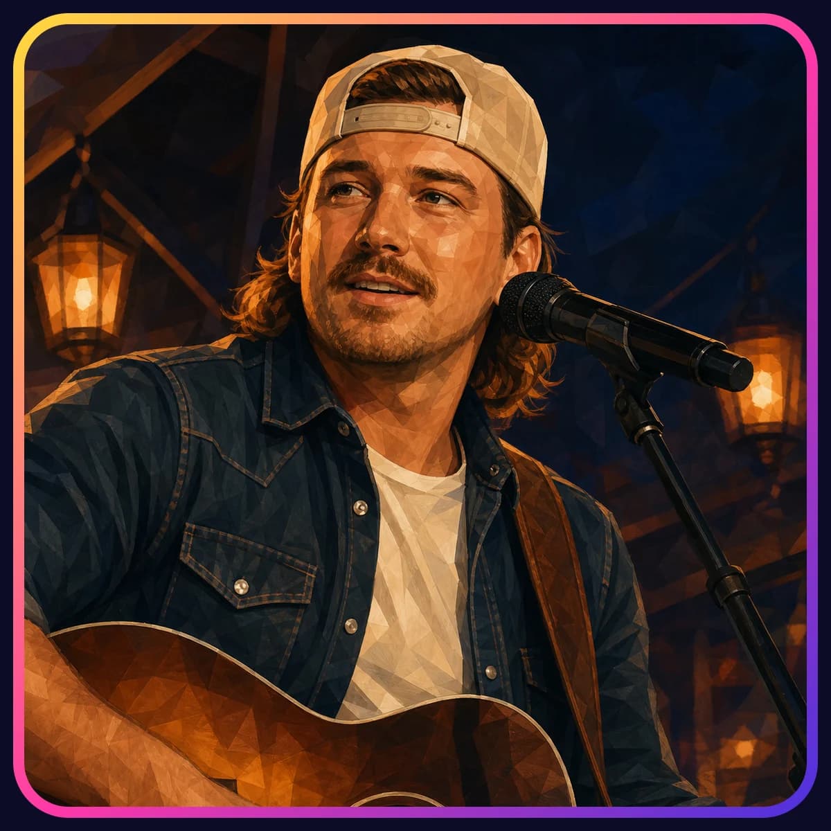 Illustrated portrait of Morgan Wallen