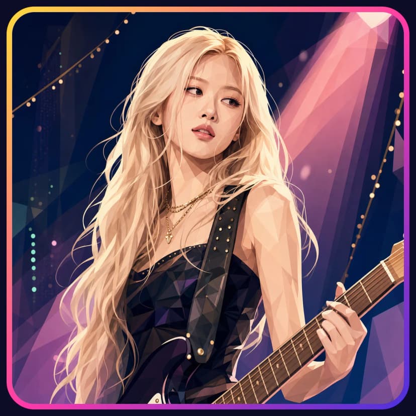 Illustrated portrait of ROSÉ