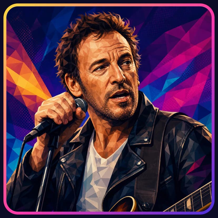 Illustrated portrait of Bruce Springsteen
