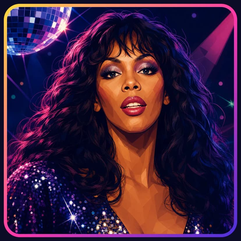 Illustrated portrait of Donna Summer