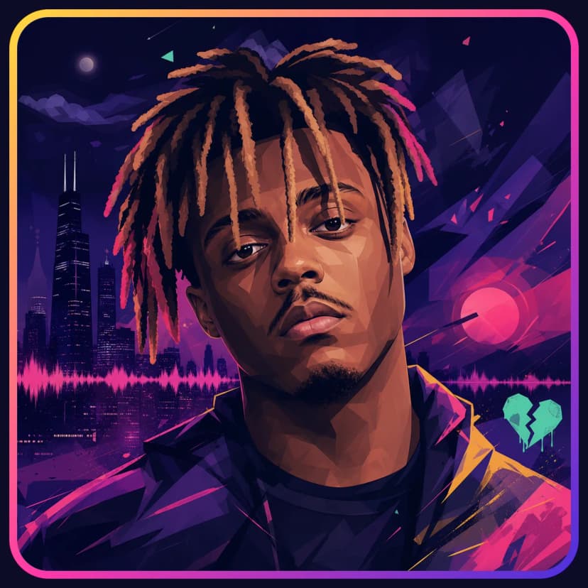 Illustrated portrait of Juice WRLD