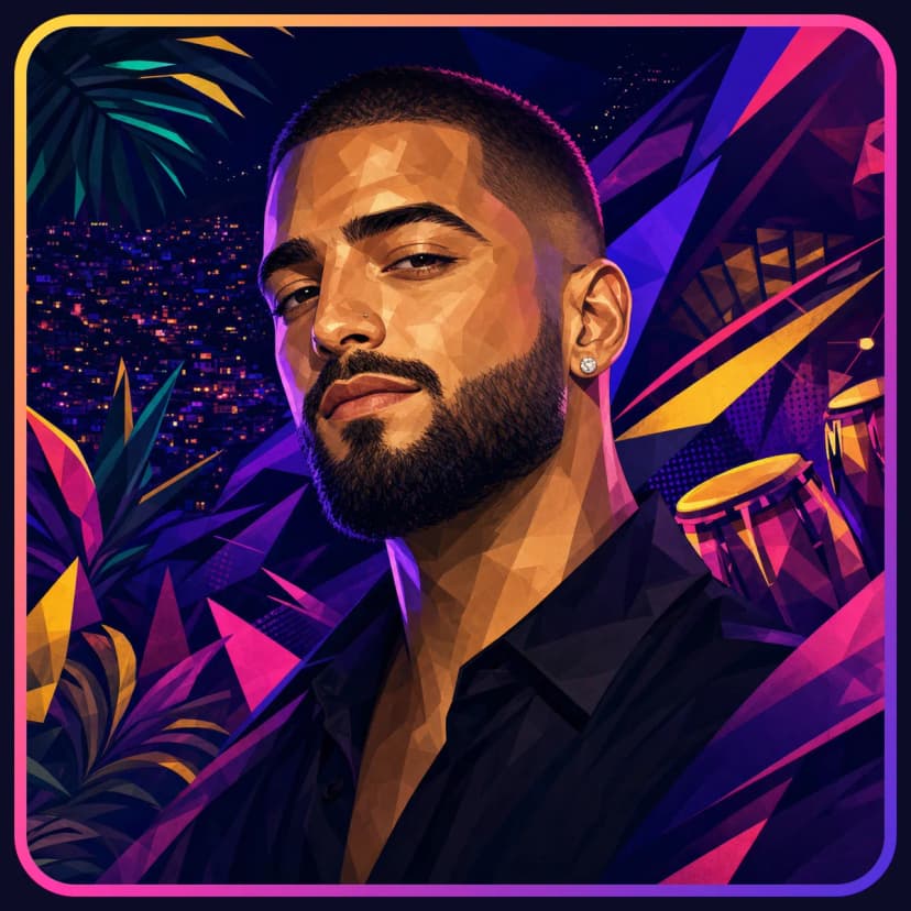 Illustrated portrait of Maluma