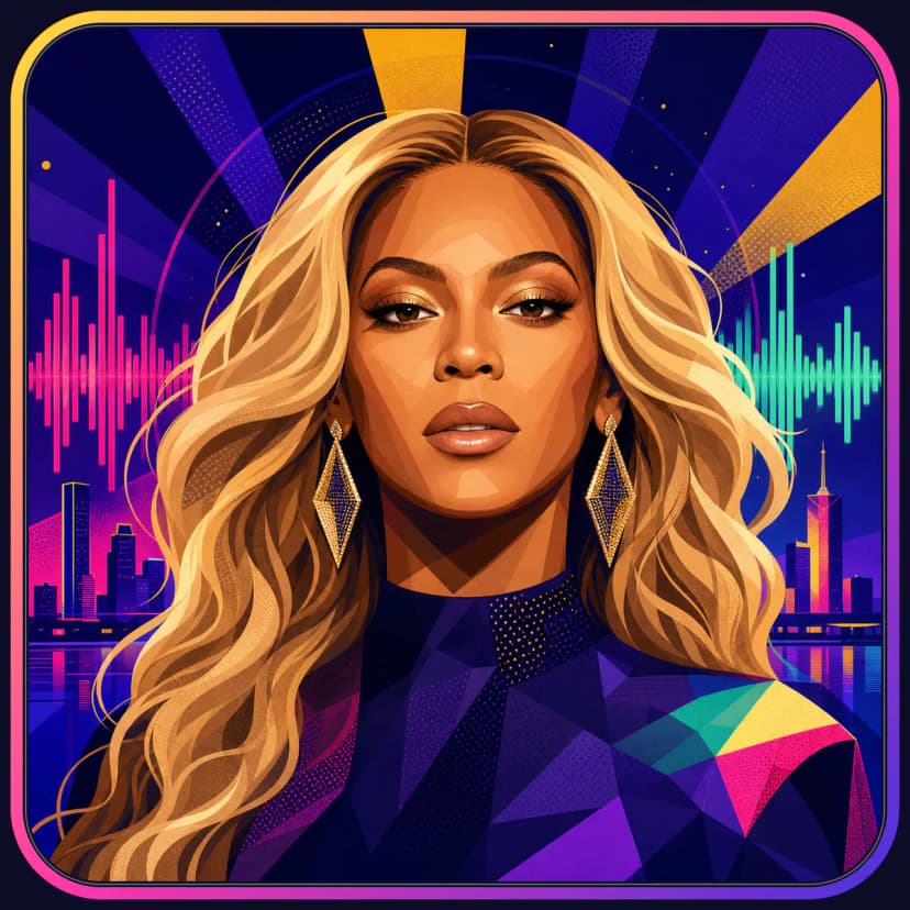 Illustrated portrait of Beyoncé