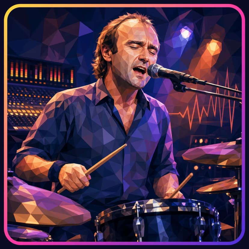 Illustrated portrait of Phil Collins