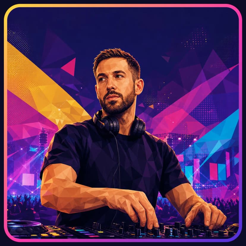 Illustrated portrait of Calvin Harris