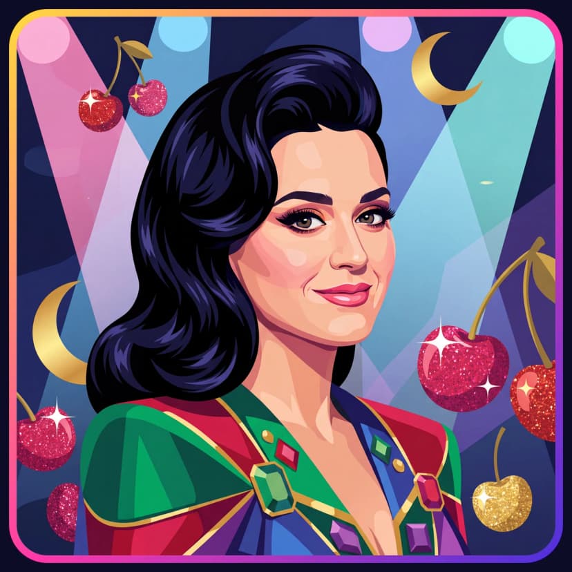 Illustrated portrait of Katy Perry